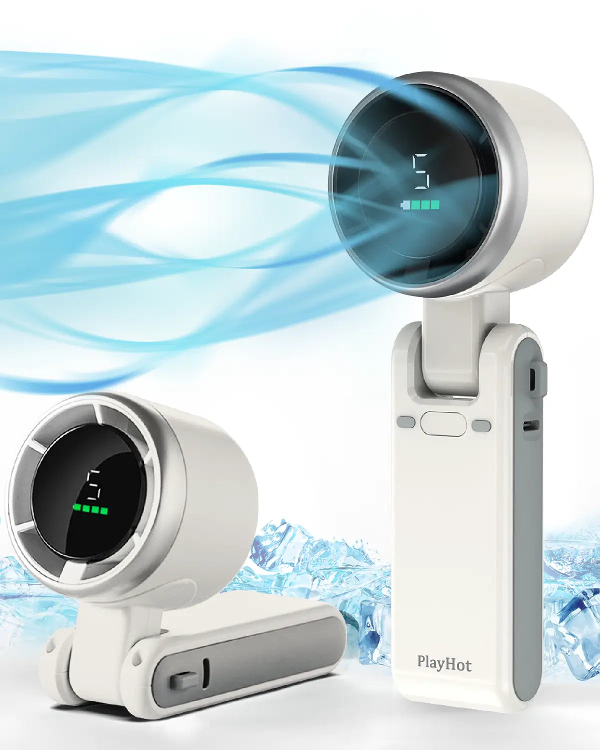 PlayHot White Portable Turbo Fan - Foldable for Easy Storage in Backpacks & Totes