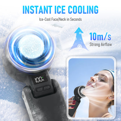 Portable Handheld Fan, 60°F Ice Cooling, 5 Speed 25550RPM