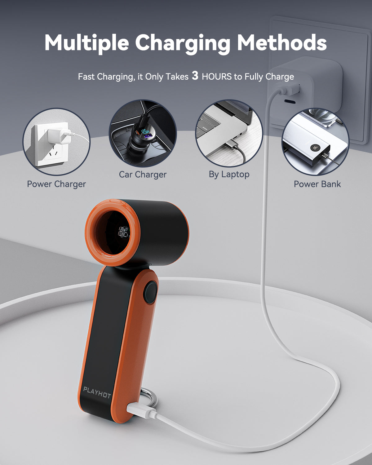 Portable Mini Turbo Fan - 17,400 RPM, 5 Speeds, 8H Battery