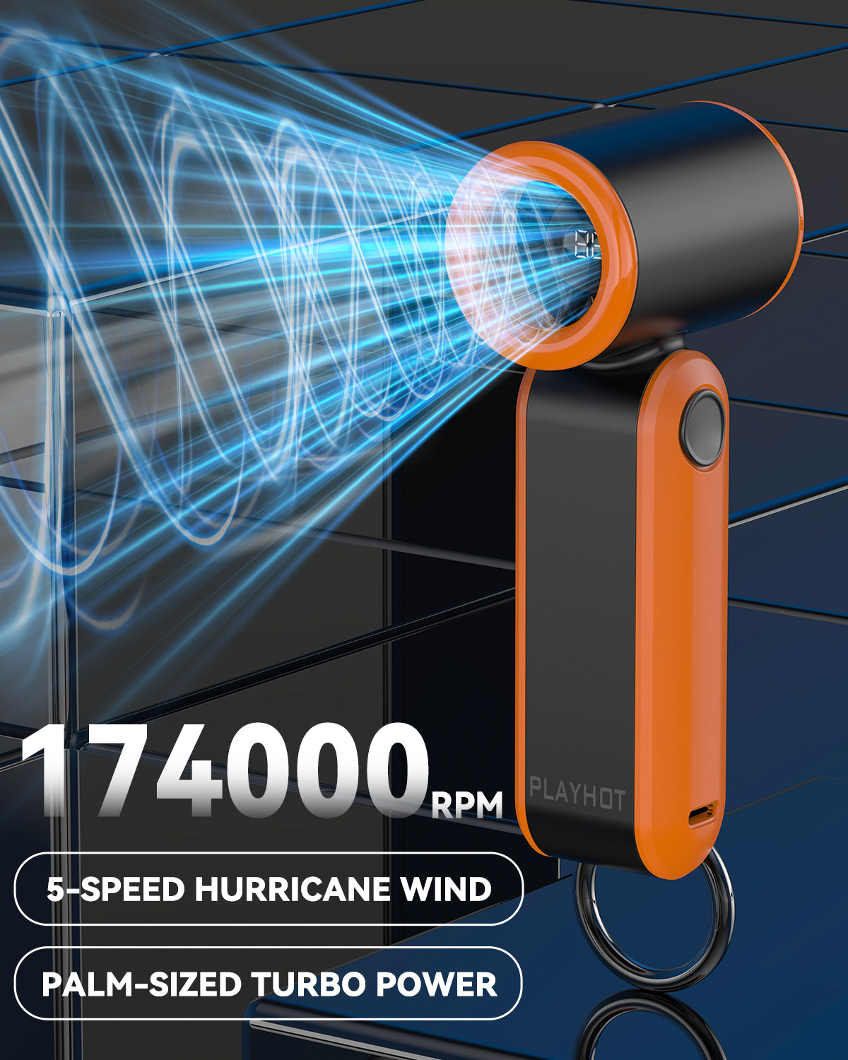 Portable Mini Turbo Fan - 17,400 RPM, 5 Speeds, 8H Battery