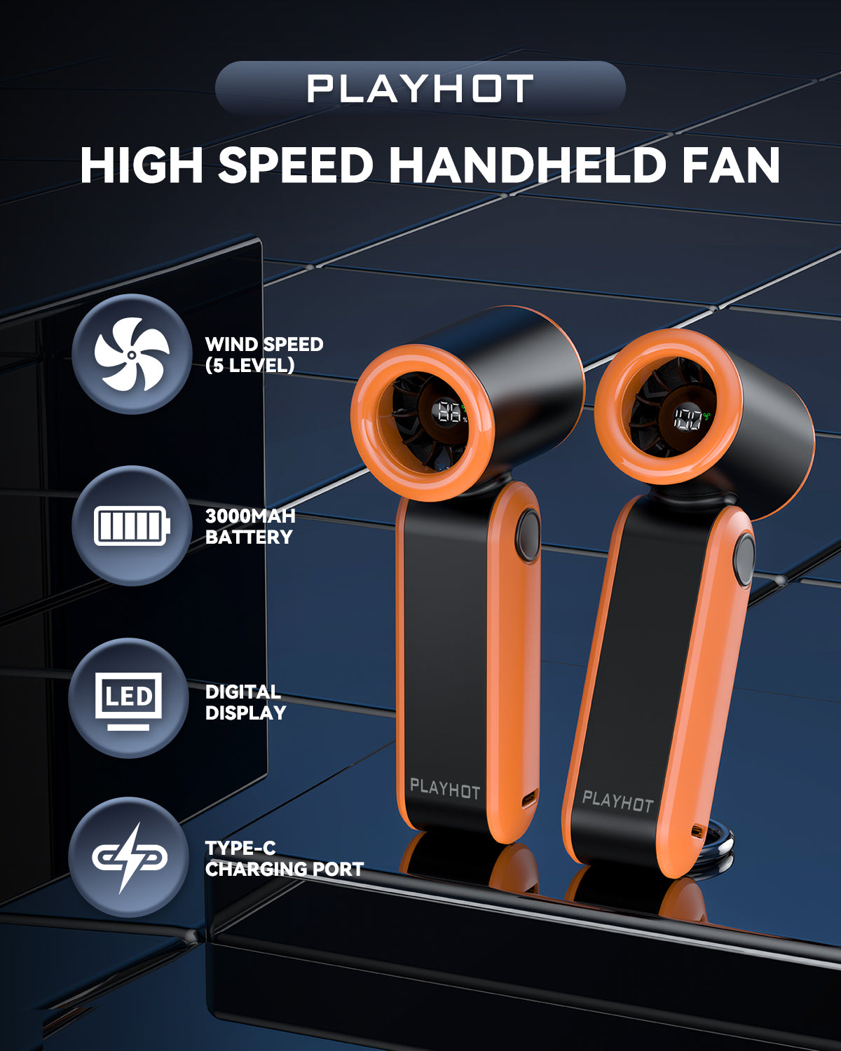 Portable Mini Turbo Fan - 17,400 RPM, 5 Speeds, 8H Battery