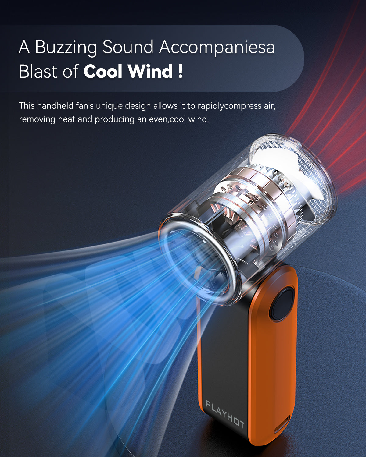 Portable Mini Turbo Fan - 17,400 RPM, 5 Speeds, 8H Battery