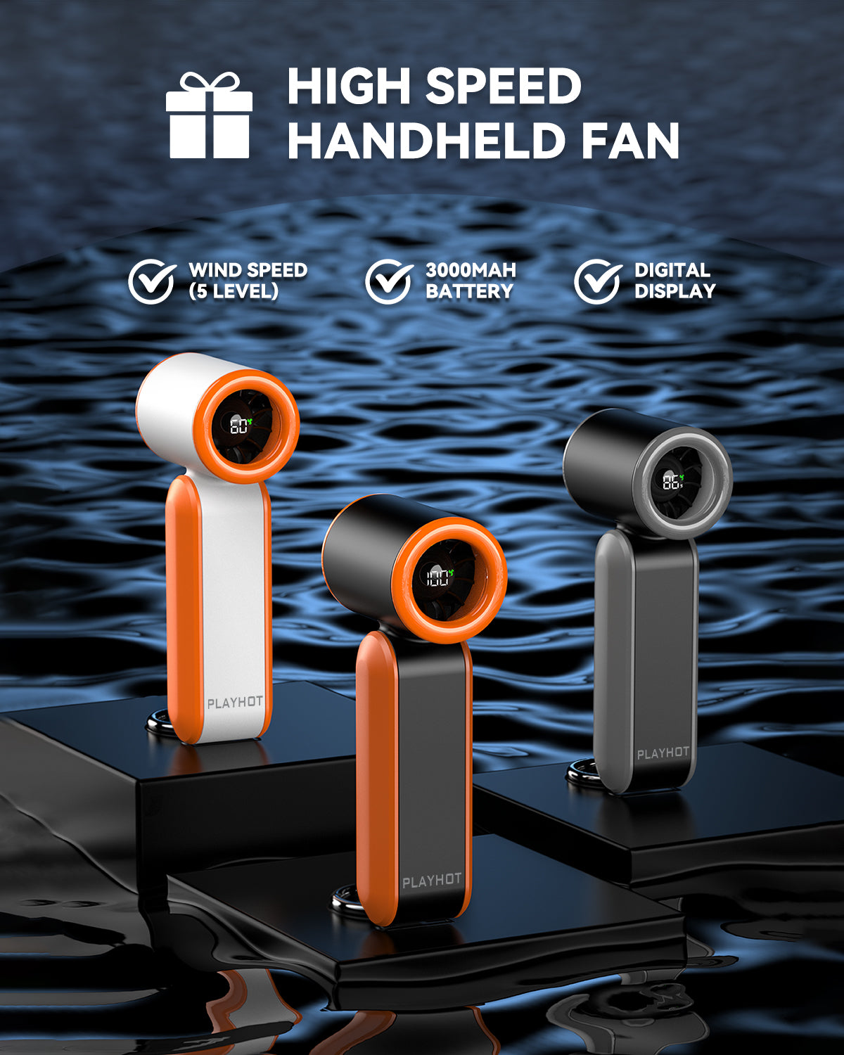 Portable Mini Turbo Fan - 17,400 RPM, 5 Speeds, 8H Battery