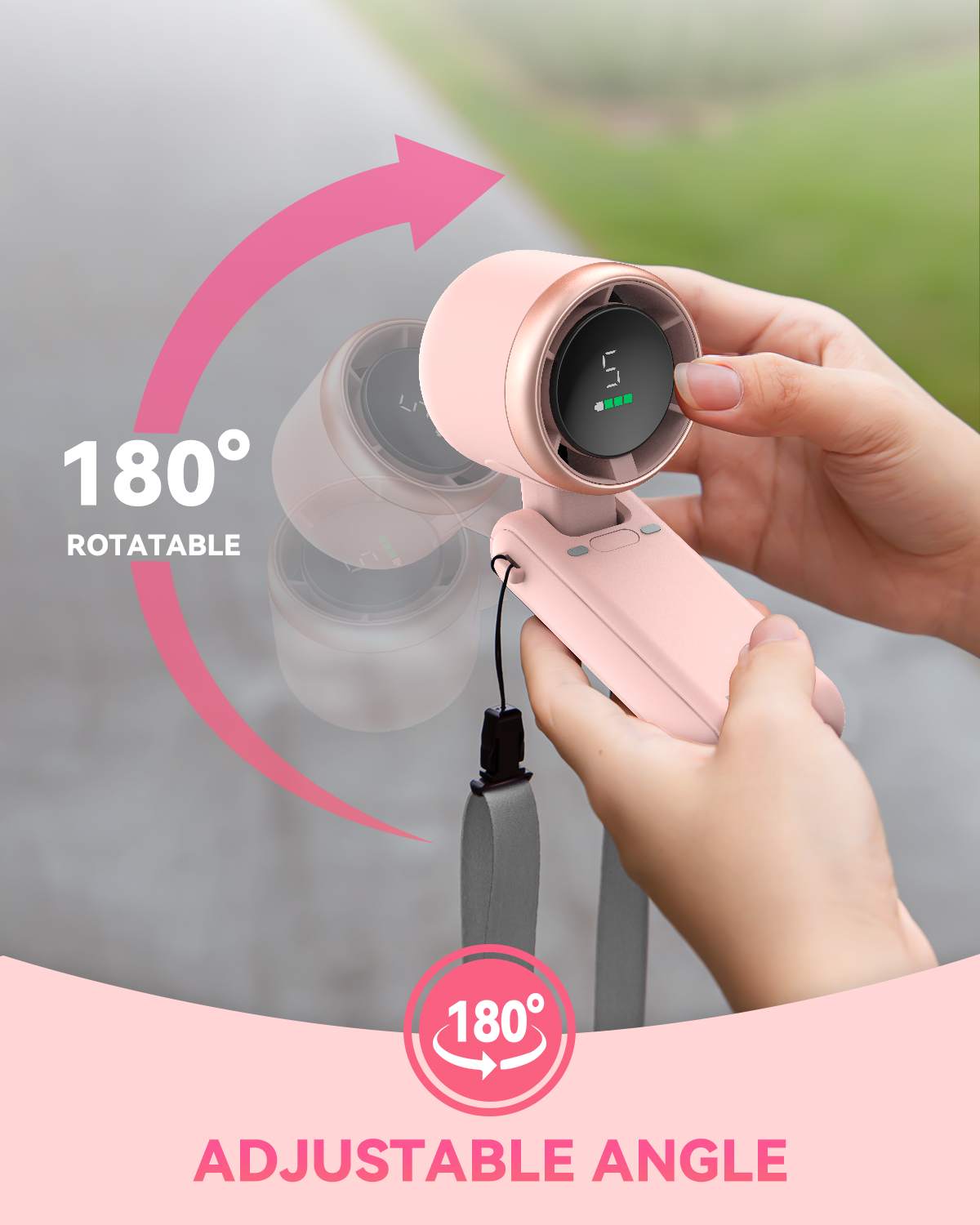 Portable Turbo Fan - 5 Speeds, 20H Battery, Ultra-Cooling