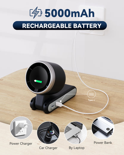Portable Turbo Fan - 13,550 RPM, 5 Speeds, 20H Battery, Ultra-Cooling