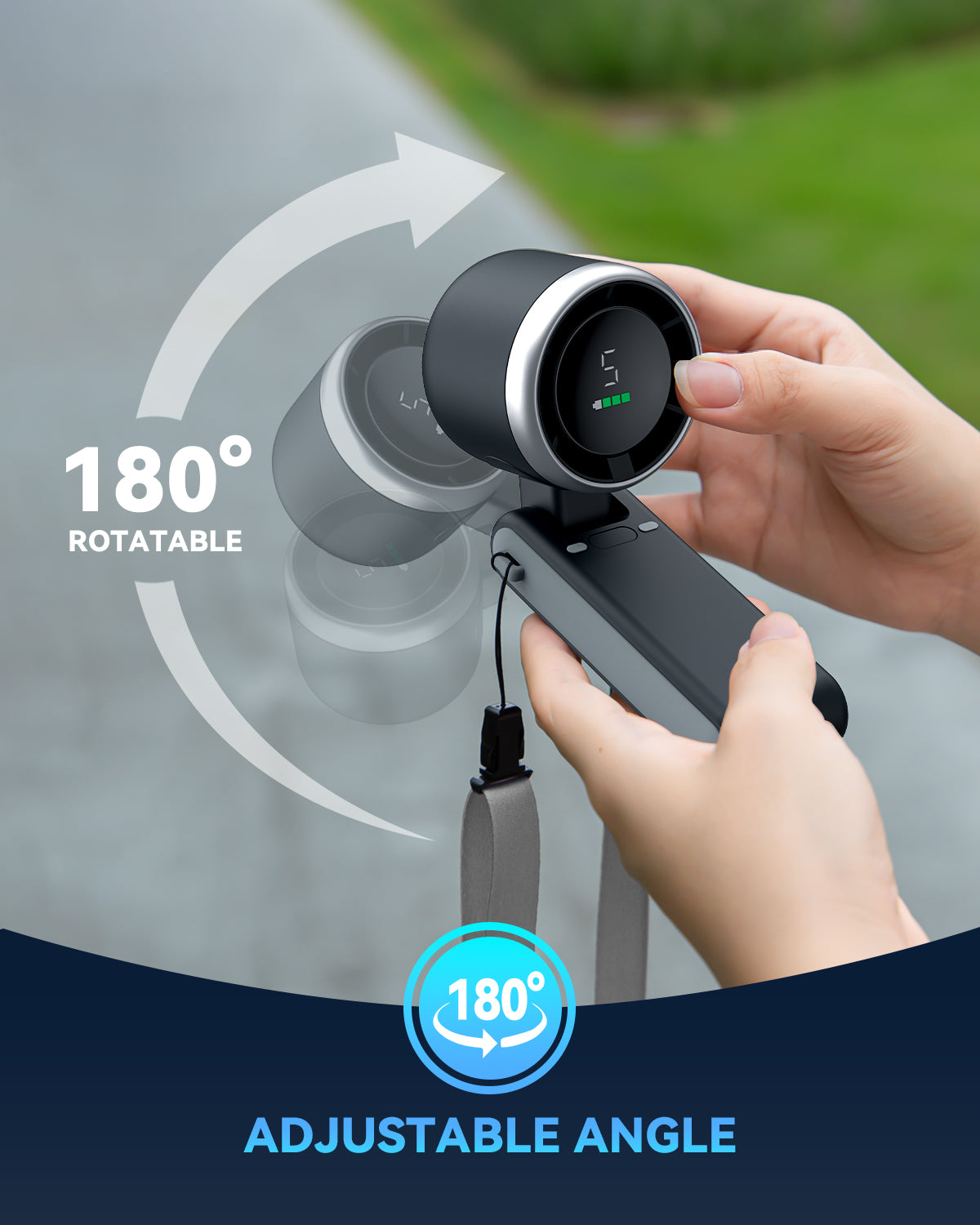Portable Turbo Fan - 5 Speeds, 20H Battery, Ultra-Cooling